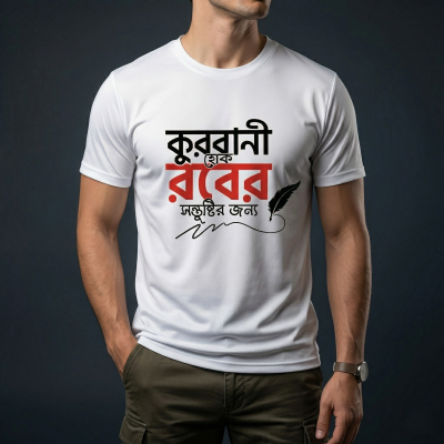 T-Shirt (কুরবানী হোক রবের সন্তুষ্টির জন্য) for EID Special